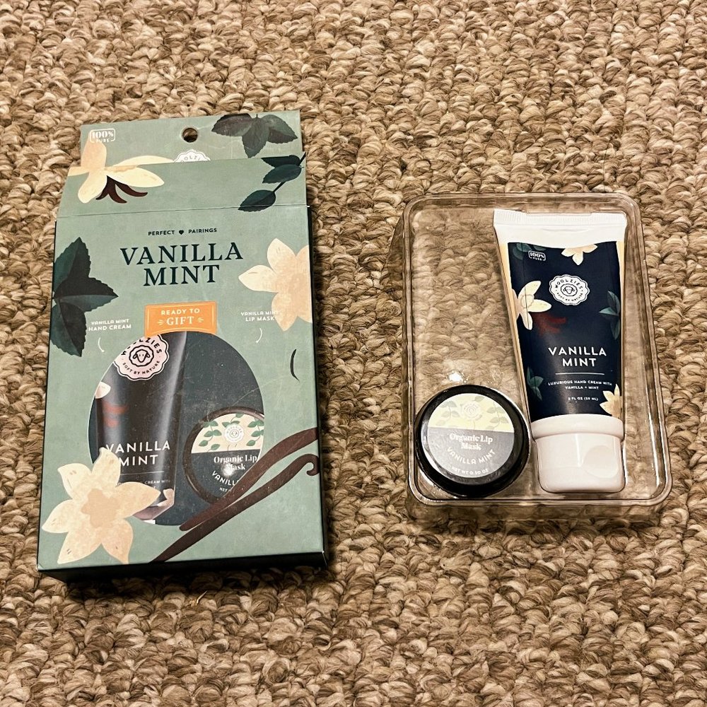 Brand New Perfect Pairings Vanilla Mint hand cream & lip mask gift set